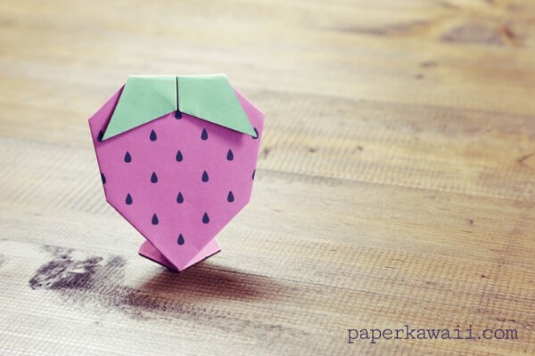 How To Make An Easy Printable Strawberry Origami With Kids