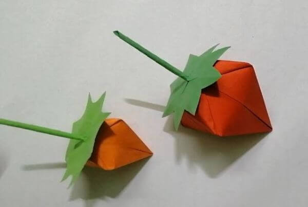 How To Make Fruit Strawberry Origami Tutorial For Kids