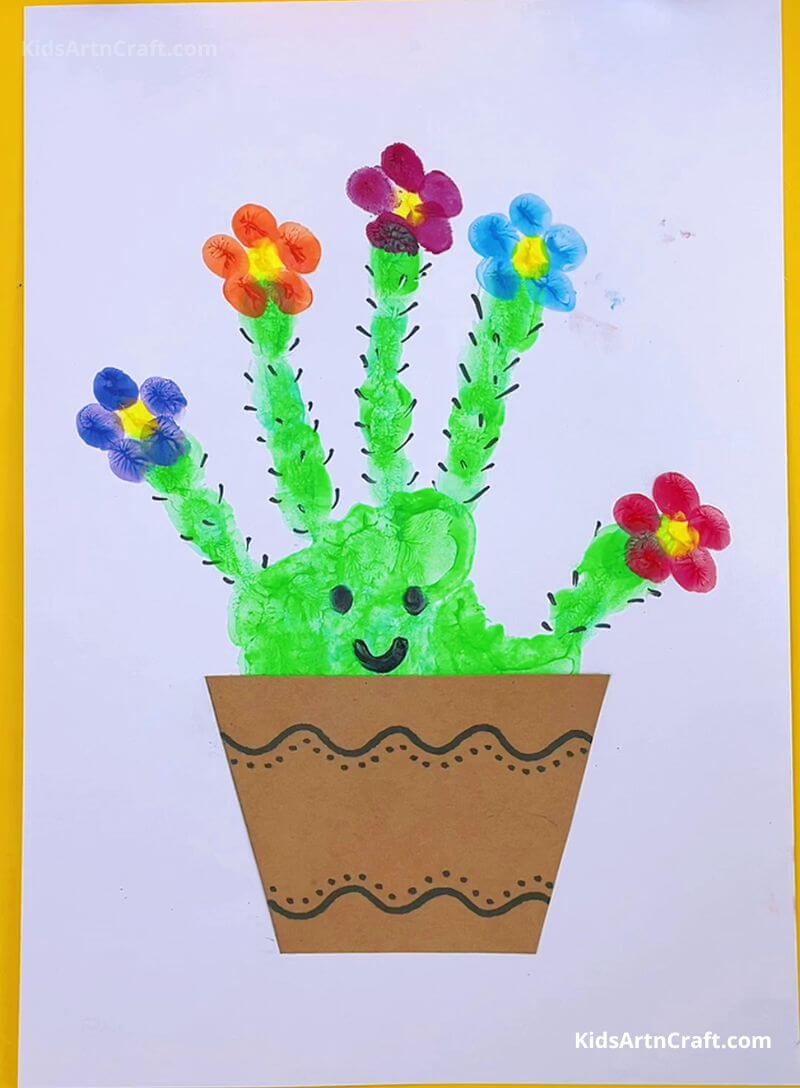DIY How to Make Handprint Flower Pot Art and Craft for Kids-Step by Step Tutorial
