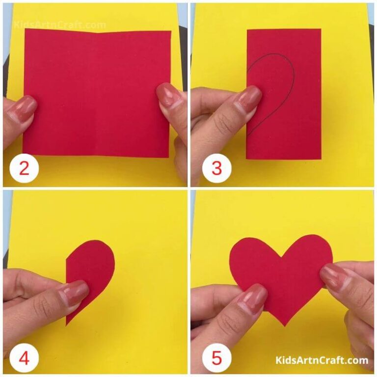 DIY How to Make Paper Heart Bouquet Art and Craft for Kids Step by