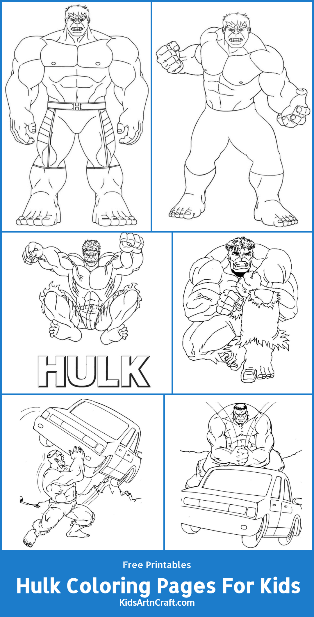 Hulk Coloring Pages For Kids – Free Printables