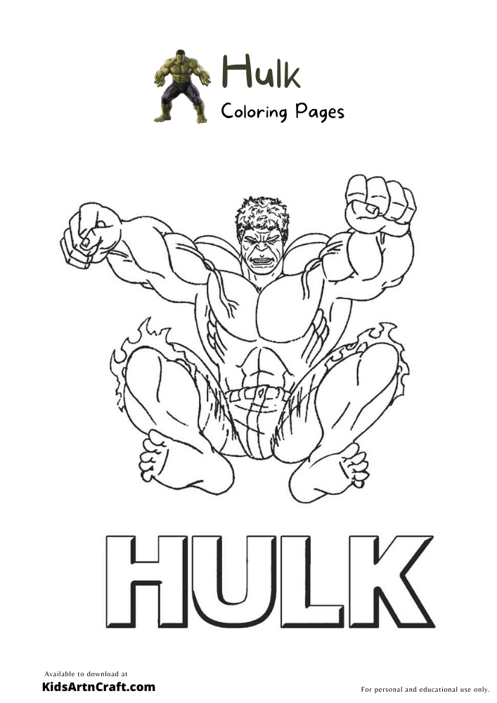 Hulk Coloring Pages For Kids 