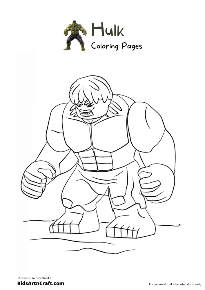 Hulk Coloring Pages For Kids 