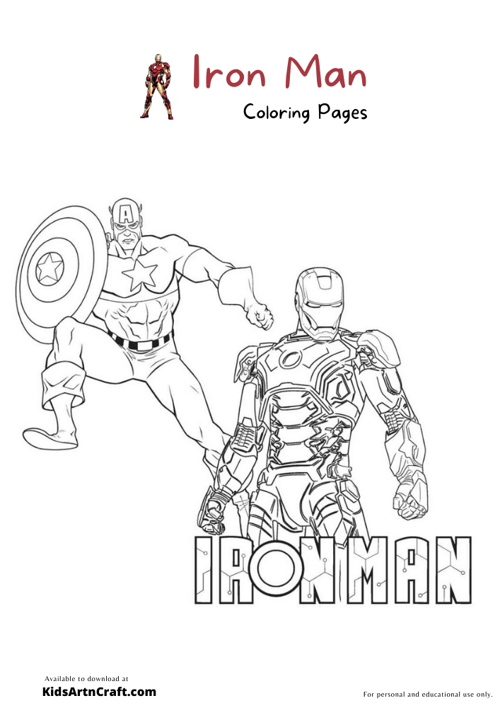 Iron Man Coloring Pages For Kids – Free Printables