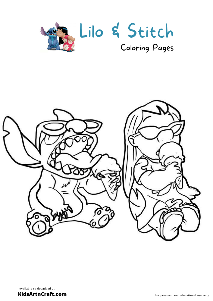 Lilo & Stitch Coloring Pages For Kids
