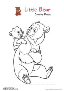 Little Bear Coloring Pages For Kids – Free Printables - Kids Art & Craft