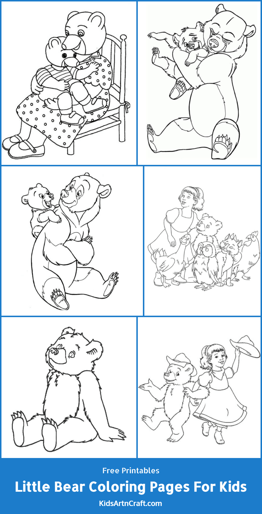 Little Bear Coloring Pages For Kids – Free Printables