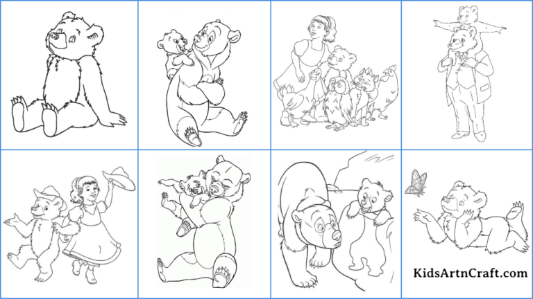 Little Bear Coloring Pages For Kids – Free Printables - Kids Art & Craft