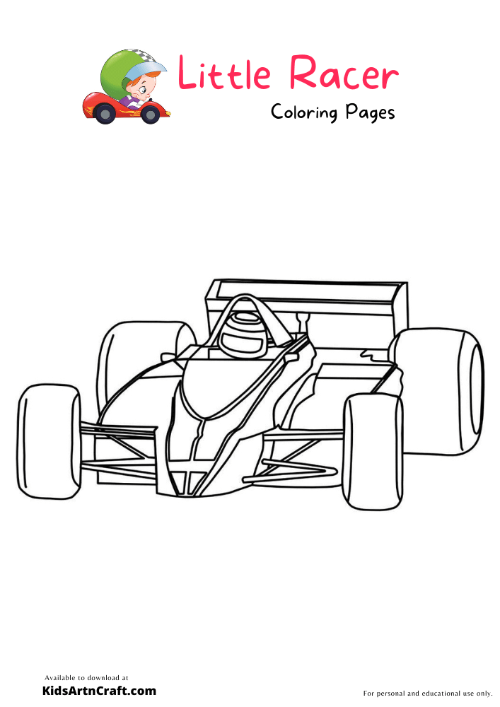 Little Racer Coloring Pages For Kids