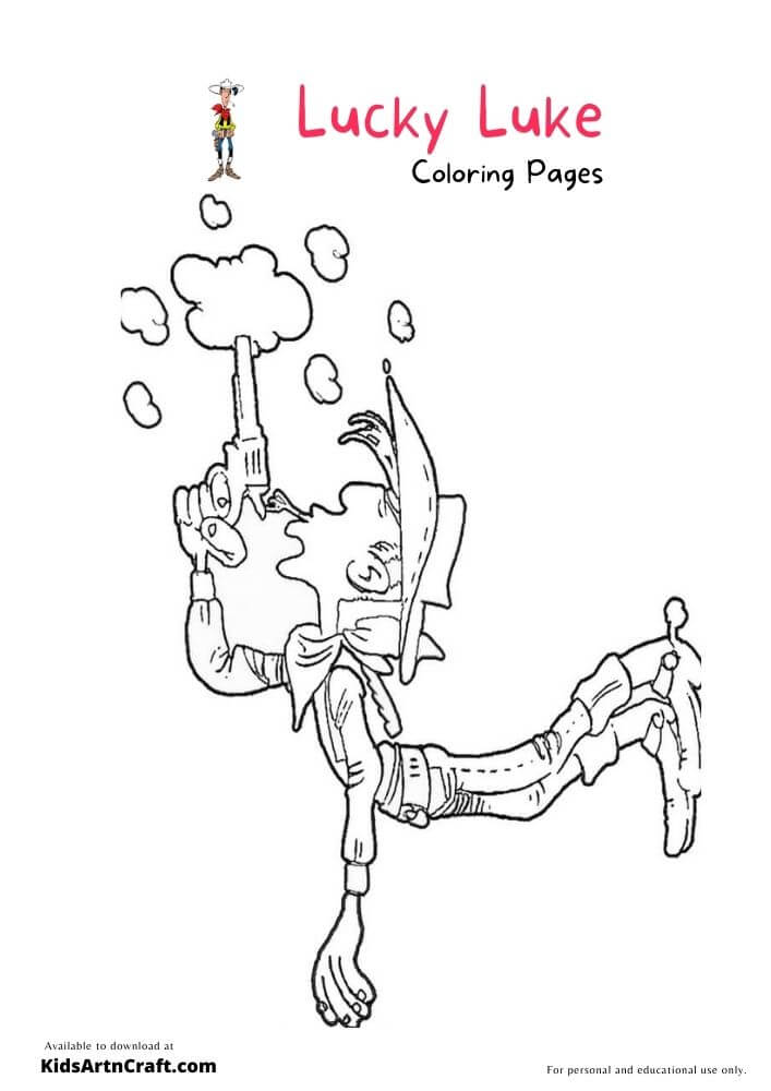 Lucky Luke Coloring Pages For Kids
