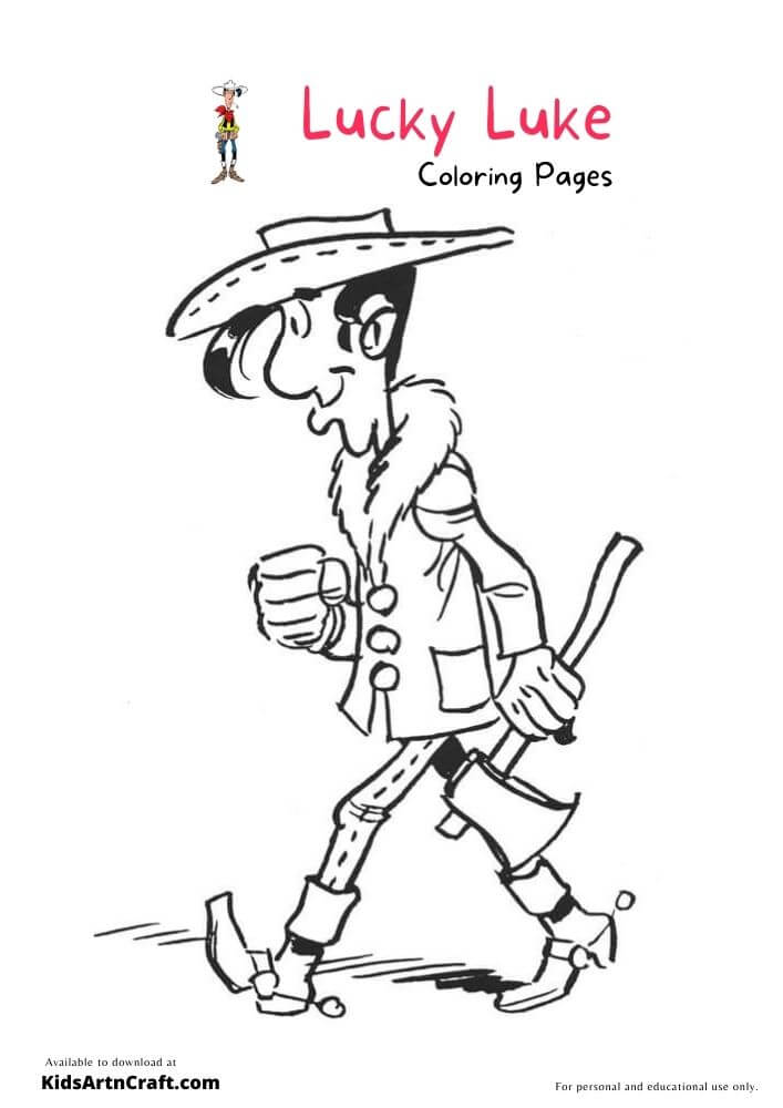 Lucky Luke Coloring Pages For Kids