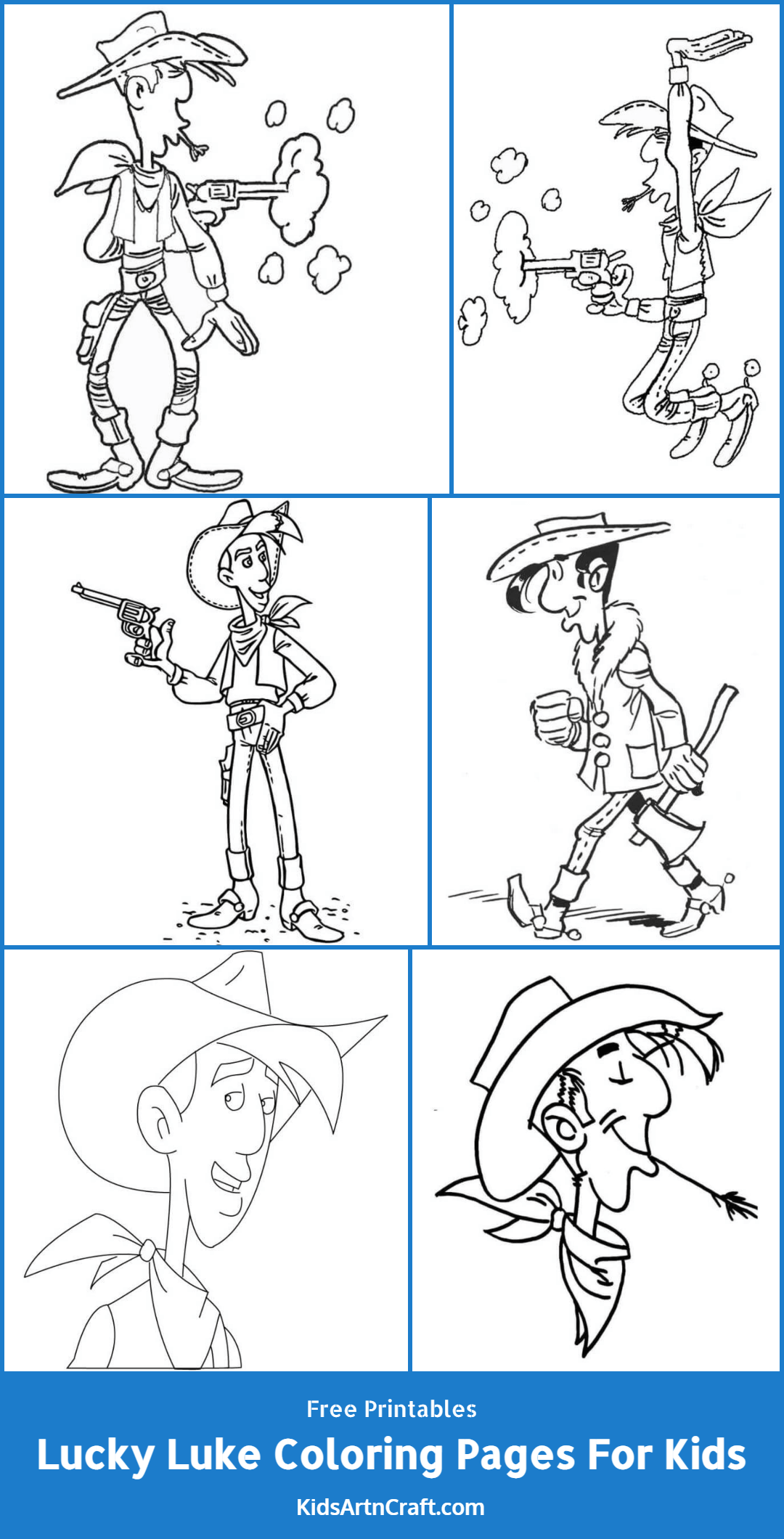 Lucky Luke Coloring Pages For Kids – Free Printables