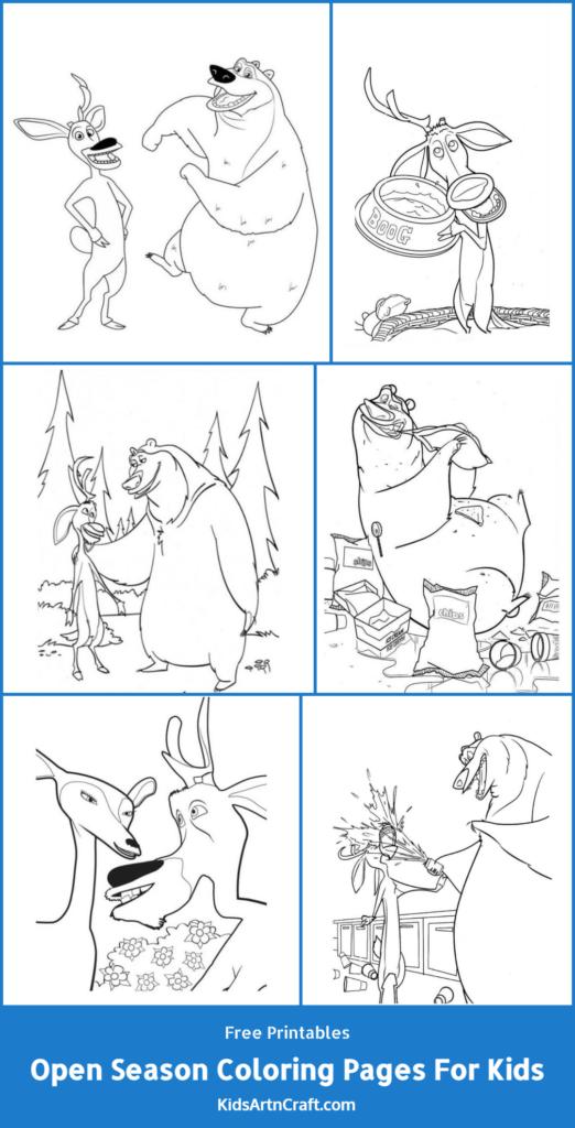 Open Season Coloring Pages For Kids – Free Printables - Kids Art & Craft