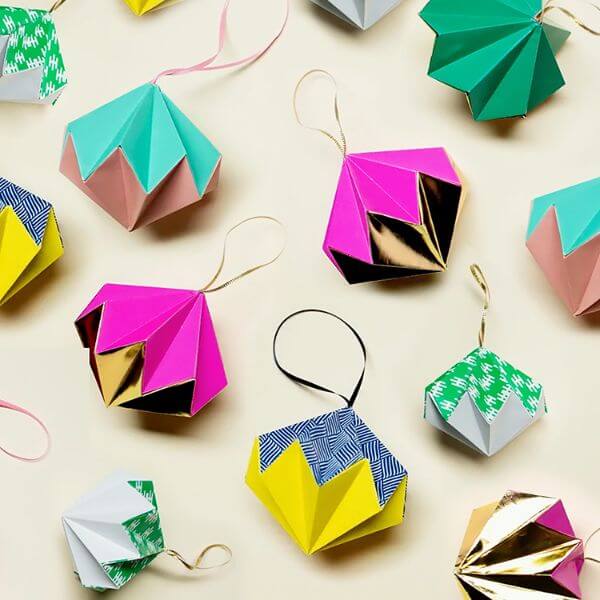 Origami Christmas Baubles For Home Decoration