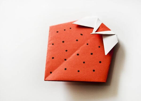 Origami Strawberry For Kids