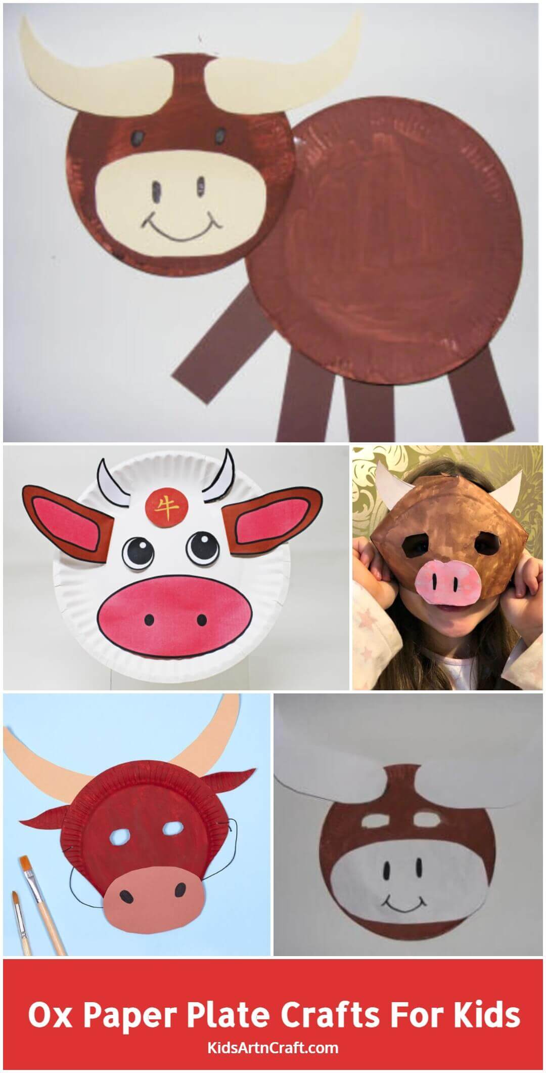 Ox Paper Plate Crafts for Kids