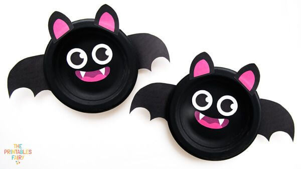 Paper Plate Bat Craft With Free Printable Template