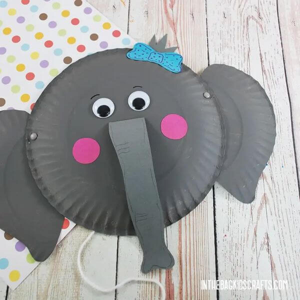 Paper Plate Elephant Craft With Ear Moving