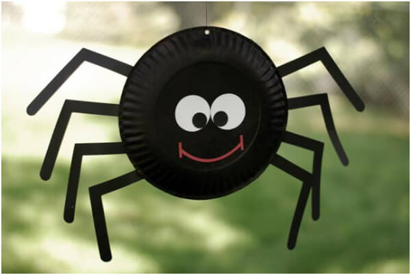 Paper Plate Halloween Spider Craft For Kids