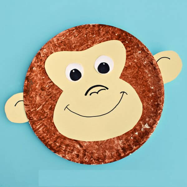 Paper Plate Monkey Face Craft Ideas For Kids