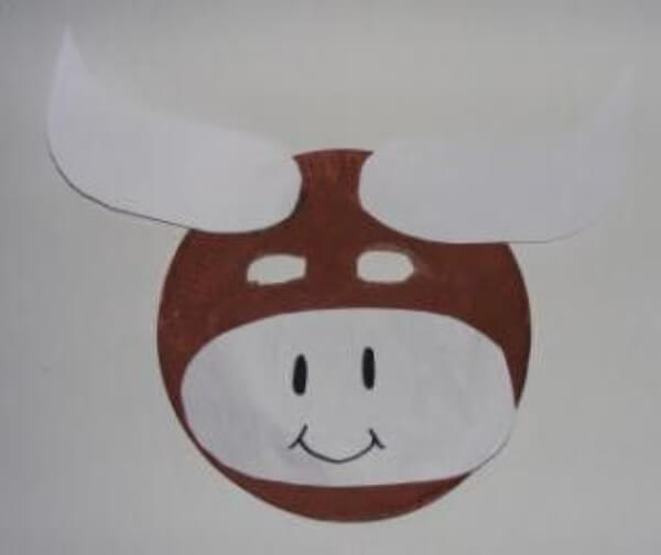 Paper Plate Ox Mask For Kids
