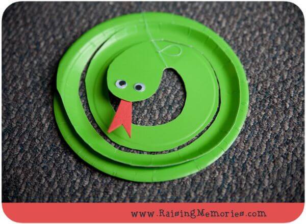 Paper Plate Snake Puppet Craft For Kids