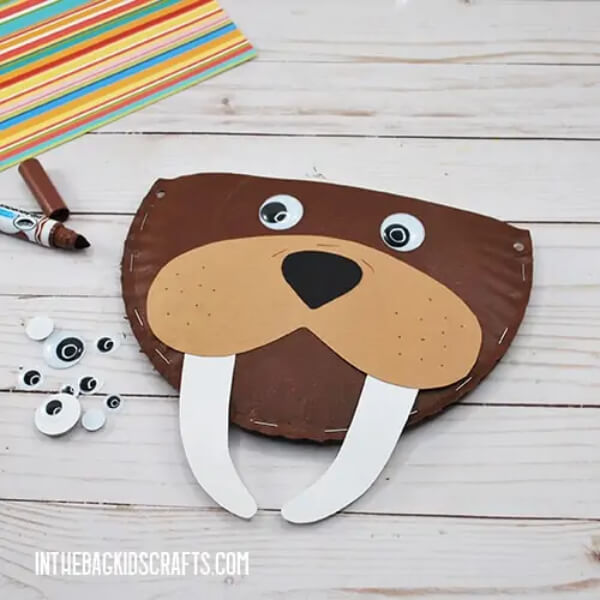 Paper Plate Walrus Pouch Craft