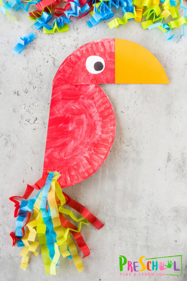Parrot Paper Plate Crafts for Kids Parrot Craft With Paper Plate