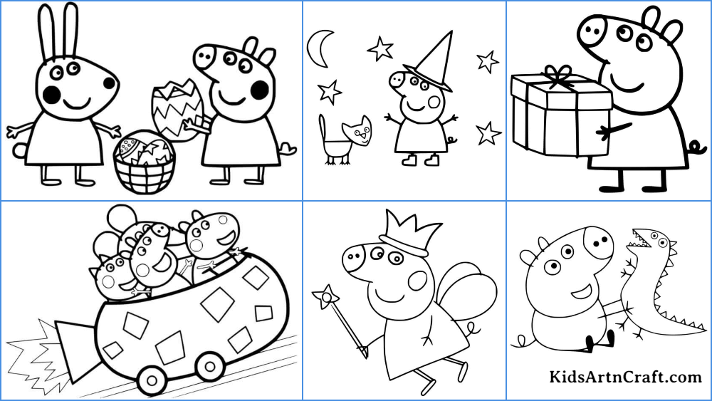 Peppa Pig Coloring Pages For Kids – Free Printables - Kids Art & Craft