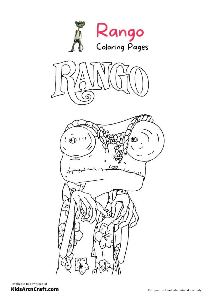 Rango Coloring Pages For Kids