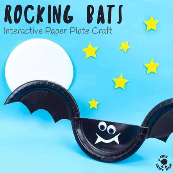 Rocking Paper Plate Bat Craft Tutorial For Kids