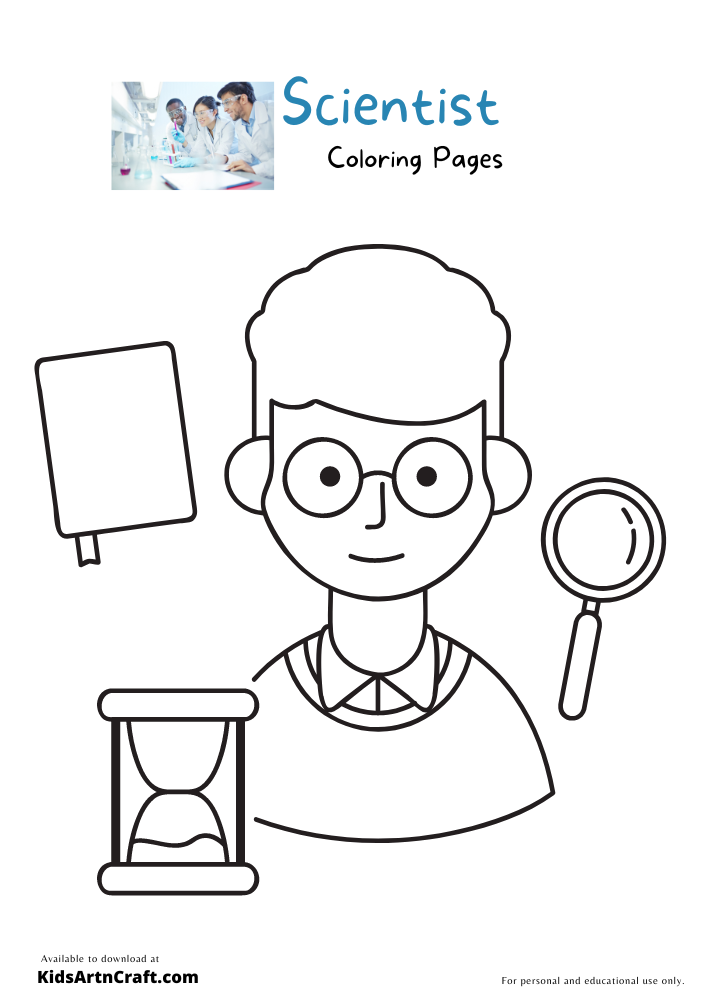 Scientist Coloring Pages For Kids – Free Printablesv