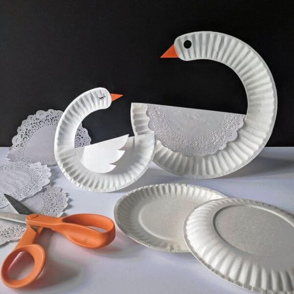 Simple Swan Paper Plate Craft Activity