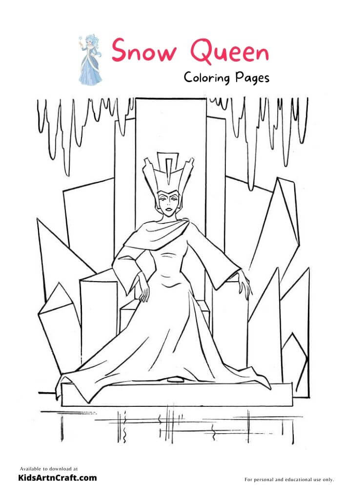 Snow Queen Coloring Pages For Kids – Free Printables