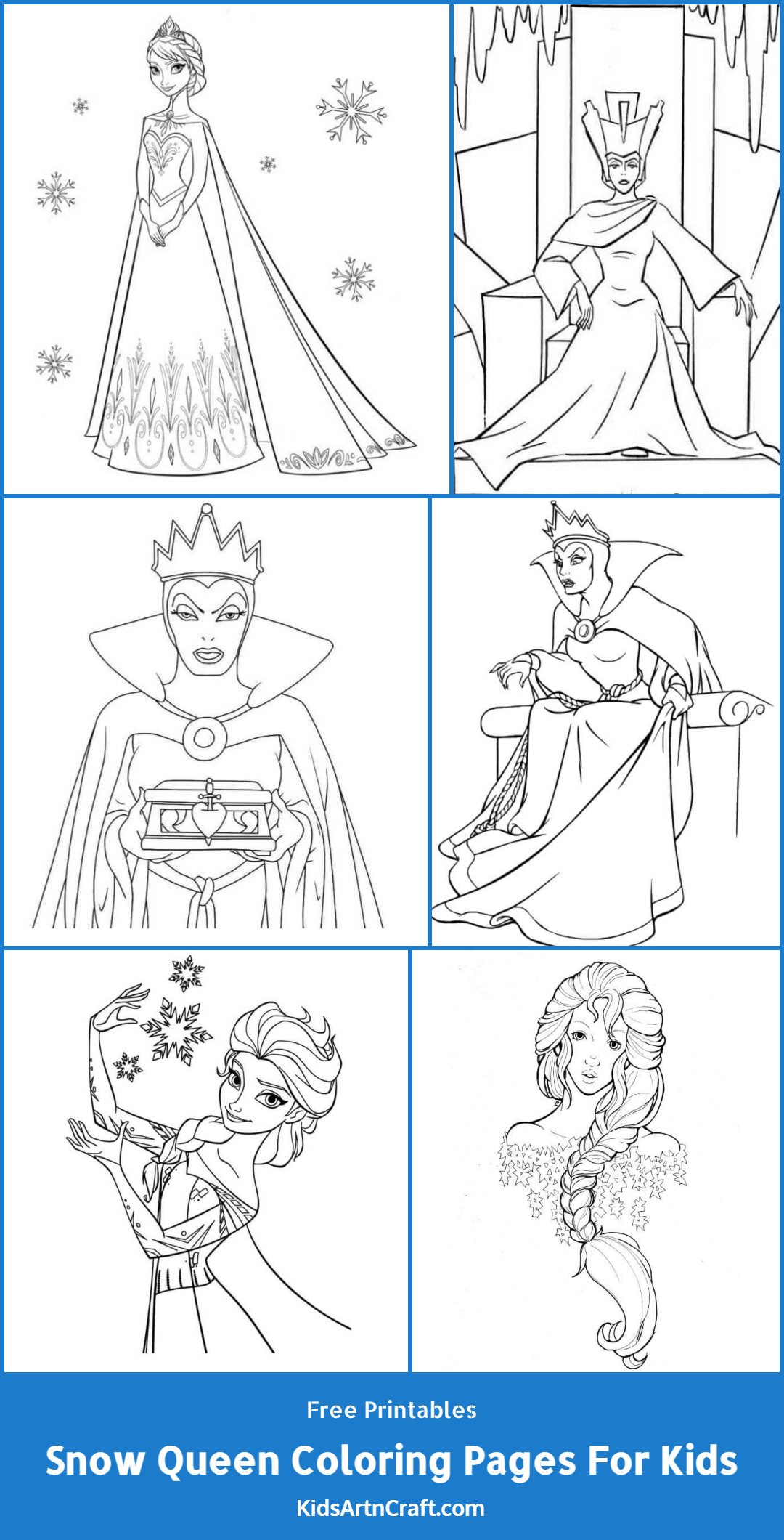 Snow Queen Coloring Pages For Kids – Free Printables