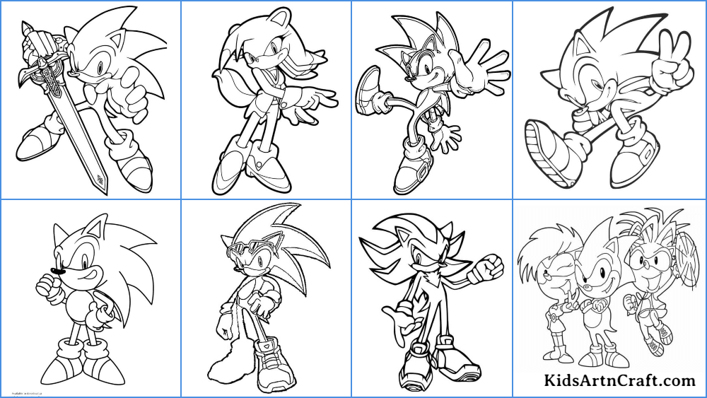 sonic coloring pages for kids free printables kids art craft