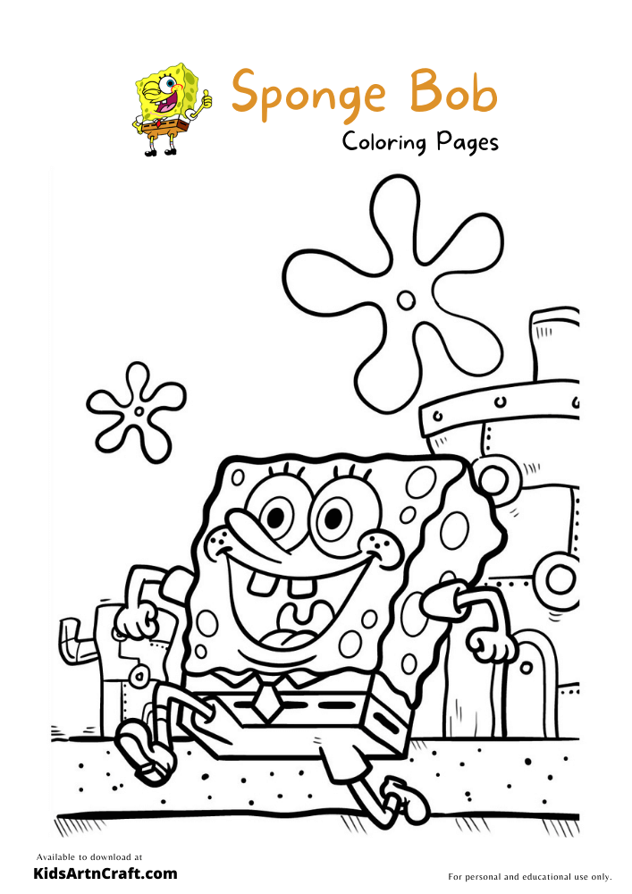 Sponge Bob Coloring Pages For Kids