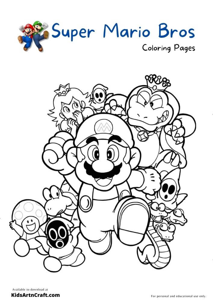 Coloring Pages For Kids Super Mario Coloring Pages For Kids Super Mario