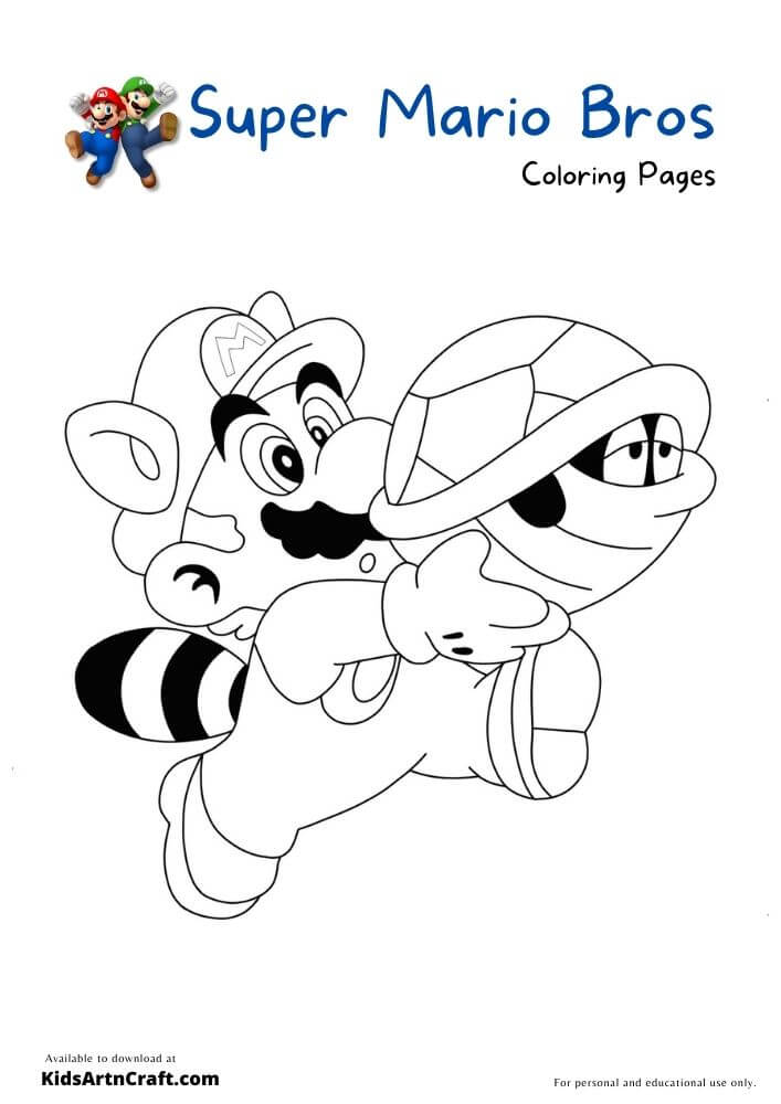 Super Mario Bros Coloring Pages For Kids