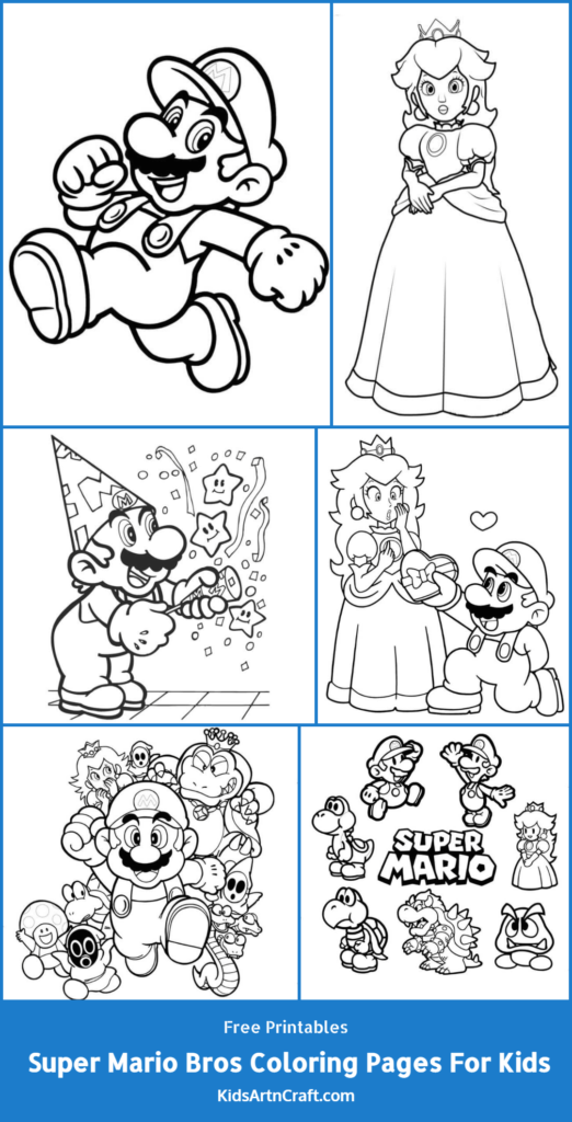 Super Mario Bros Coloring Pages For Kids Free Printables Kids Art