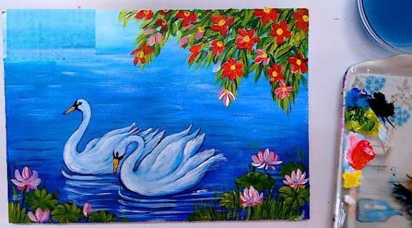 Swan Painting Tutorial For Kids