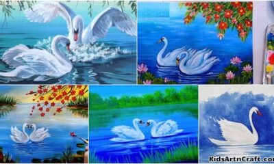 Swan Paintings For Kids & Adults