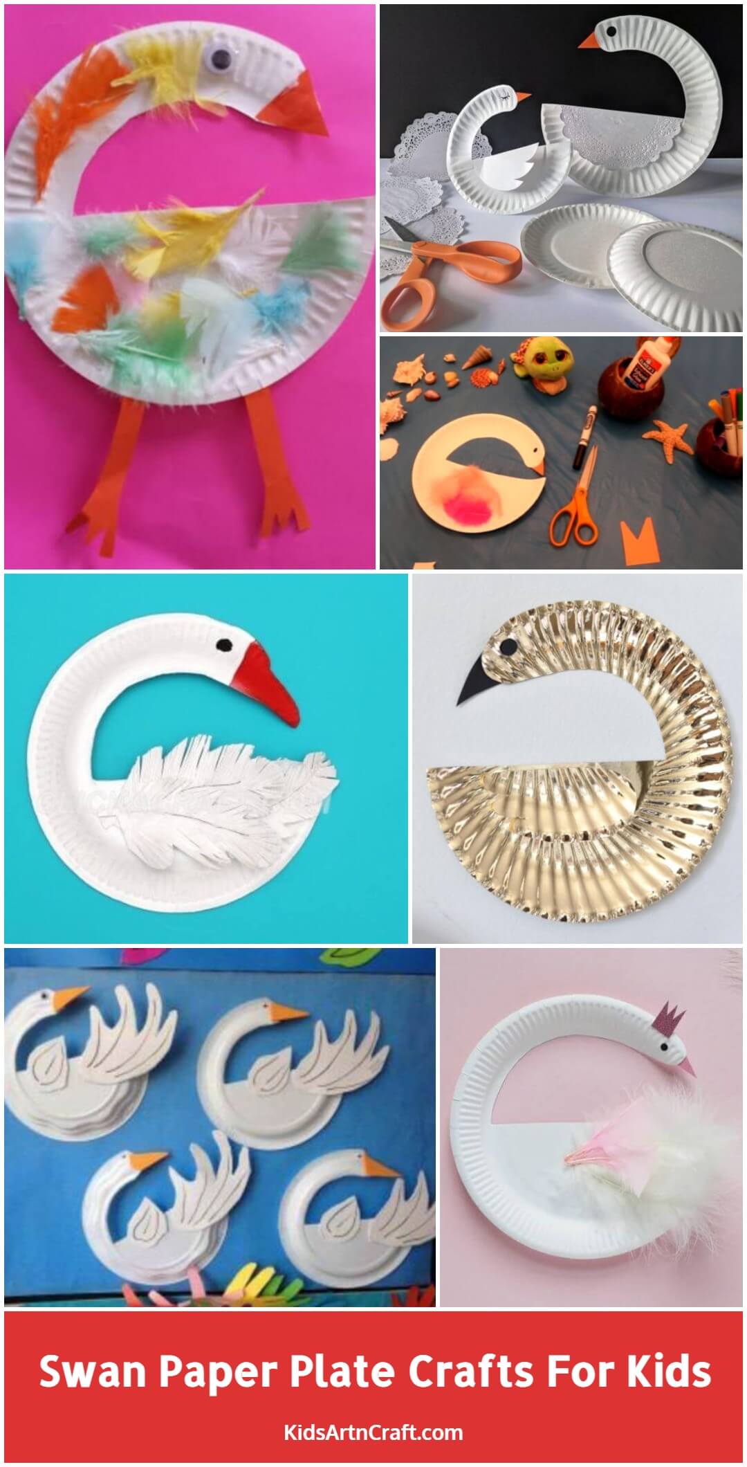 Swan Paper Plate Crafts for Kids
