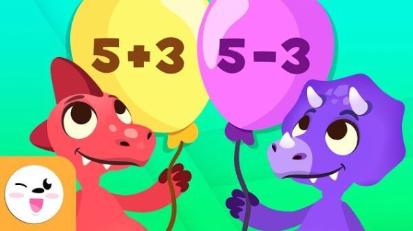 Teach Subtraction And Addition With Dinosaur Cartoon
