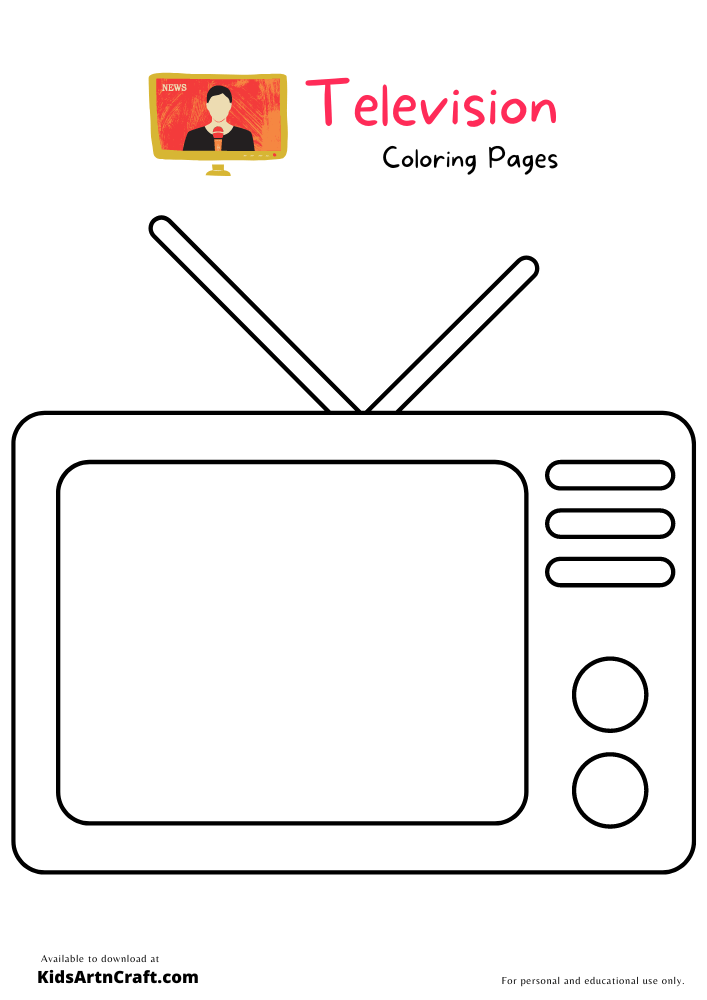 Television Coloring Pages For Kids – Free Printables