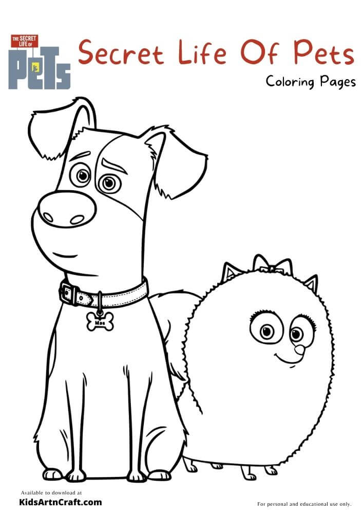 The Secret Life Of Pets Coloring Pages For Kids – Free Printables