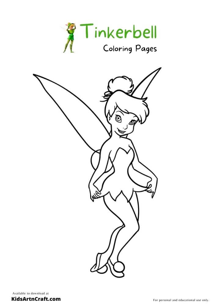 Tinkerbell Coloring Pages For Kids – Free Printables