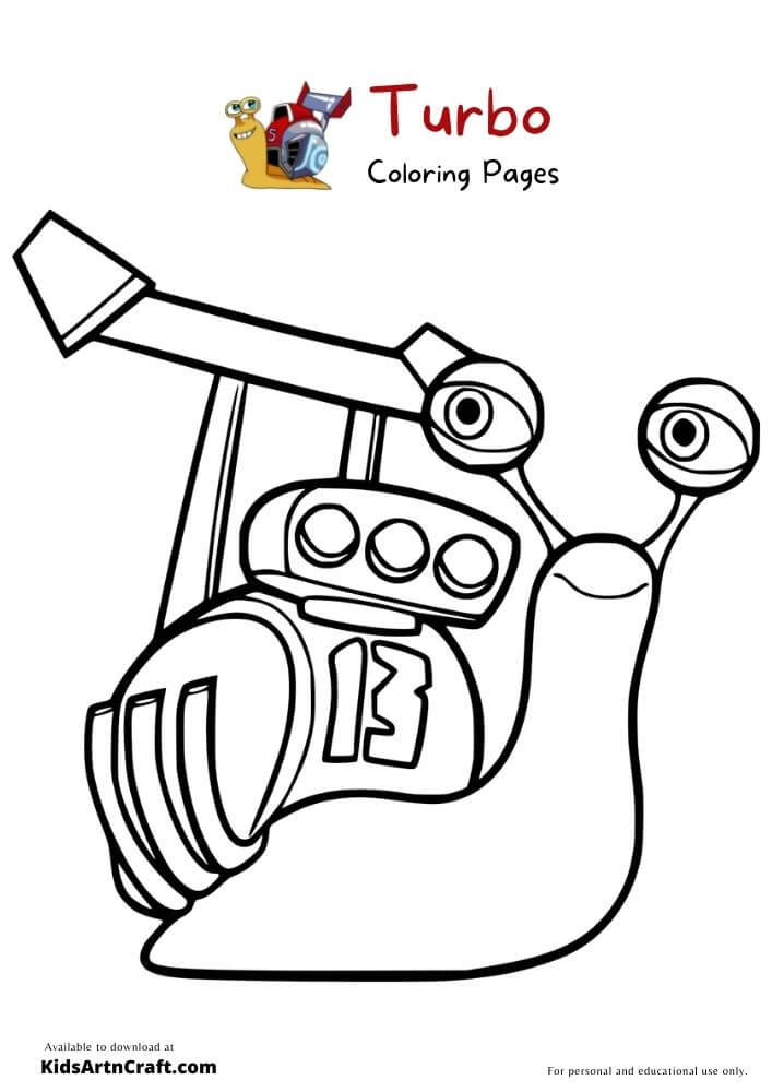 Turbo Coloring Pages For Kids