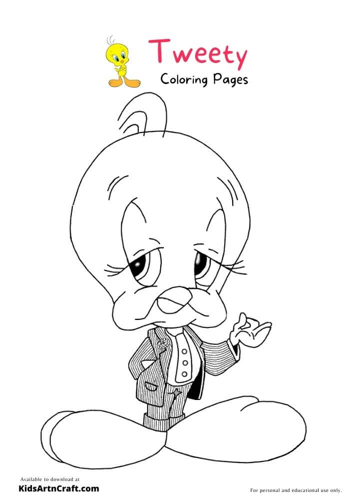 Tweety Coloring Pages For Kids – Free Printables