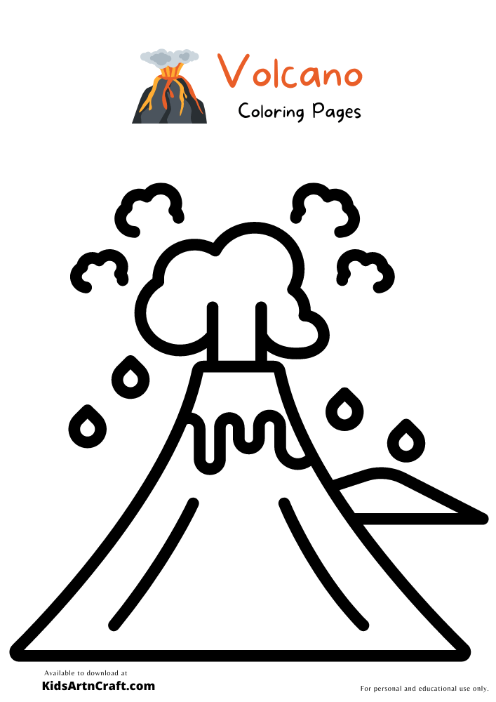 Volcano Coloring Pages For Kids – Free Printables